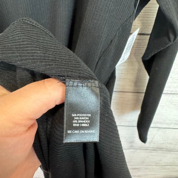 Torrid Plus Size Black Ribbed Mock Neck Fitted Super Soft Dress Size 3X - Picture 6 of 7